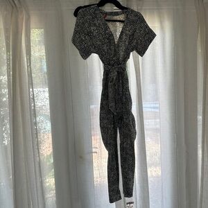 Cleobella Blue and White Floral Jumpsuit